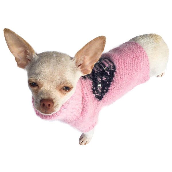 Mimi Crown Turtleneck Dog Sweater Pink For Discount - Image 2
