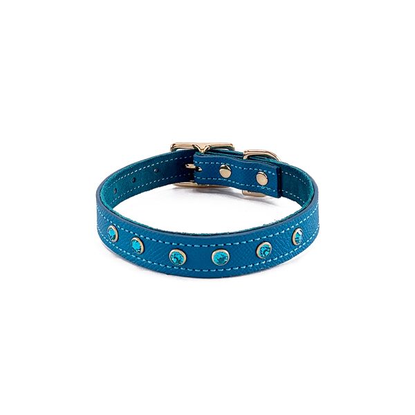Beverly Classic Rhinestone Leather Dog Collar Caribbean on Sale