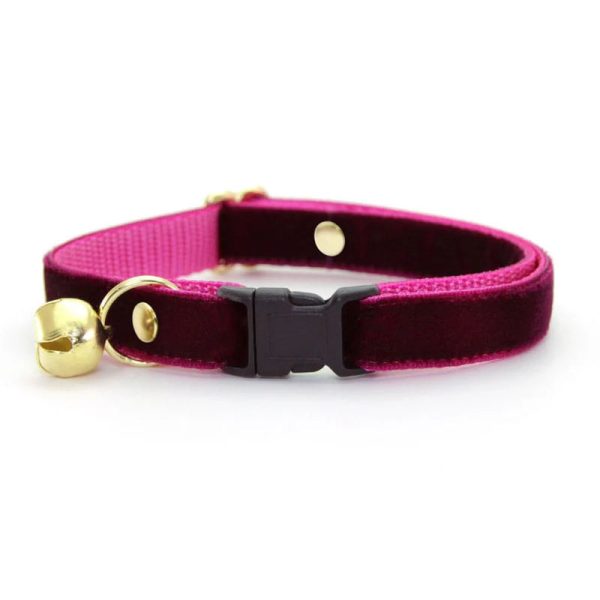 Cat Collar  Velvet-Merlot  Breakaway Fashion