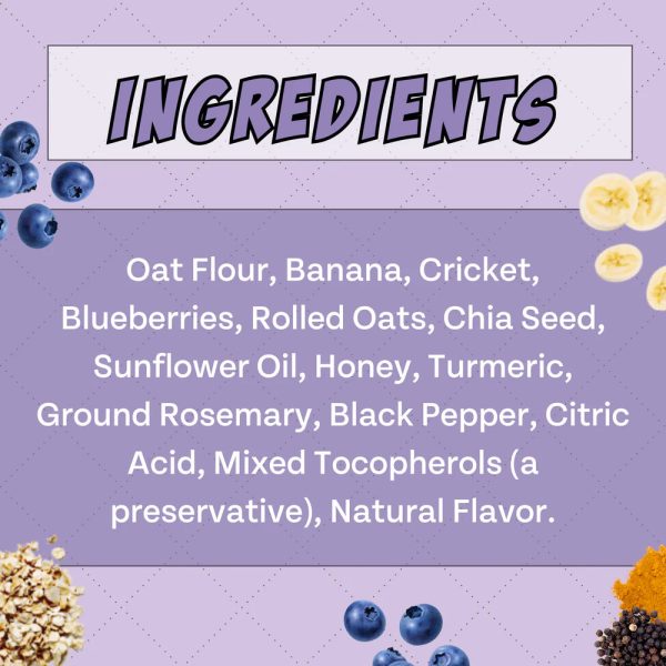 Chippin - Antioxidant (Banana-Cricket-Blueberry) Dog Treat Supply - Image 3