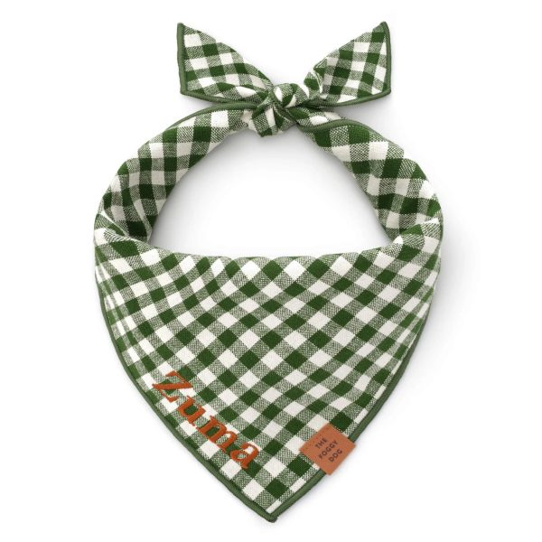 Bandana Dog Heather Taylor Home x TFD Mini Gingham Hunter Green For Discount