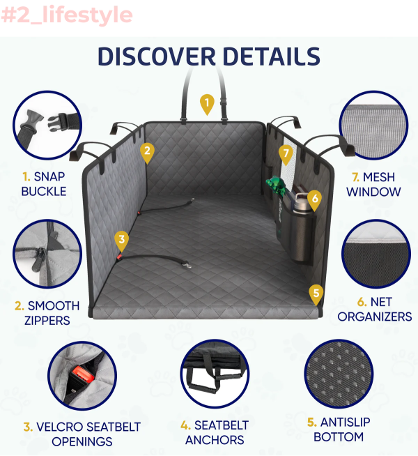 Seat Guard Waterproof BackSeat with Mesh Window Storage Discount - Image 4
