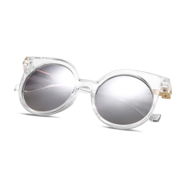Stylish Ladies Color Coated Round Frame UV Protection Sunglasses For Sale