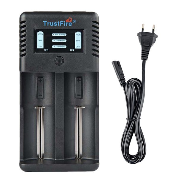 Trustfire TR - 019 100 - 240V 2A Dual Slot Charger with ABS Material Online