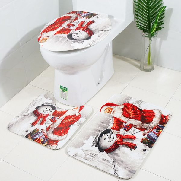 Cartoon Christmas Decoration Carpet Three-Piece Suit Set For Discount