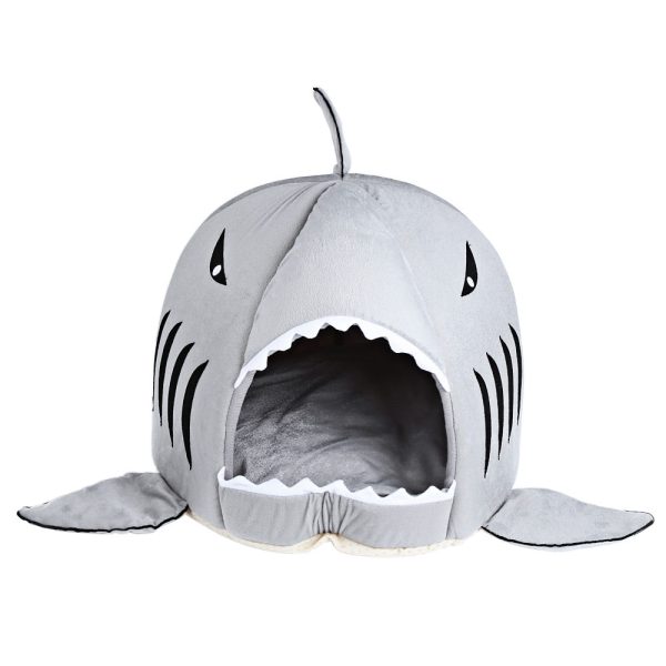 Novelty Soft Shark Mouth Shape Doghouse Pet Sleeping Bed with Removable Cushion Supply