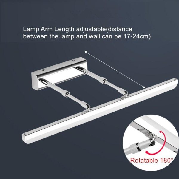 [Dbf]Length Adjustable 40Cm 50Cm 9W 12W Led Mirror Light Stainless Steel Ac85-265V Modern Wall Lamp Bathroom Lights Wall Sconce Supply - Image 3